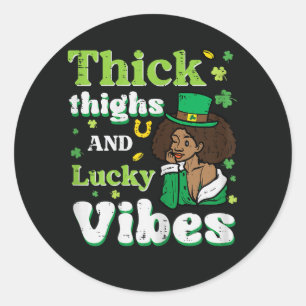 St Patricks Afro Dicke Oberschenkel Glückliche Sch Runder Aufkleber