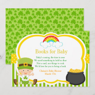 St Patricks Baby Shower Books for Baby Einladung