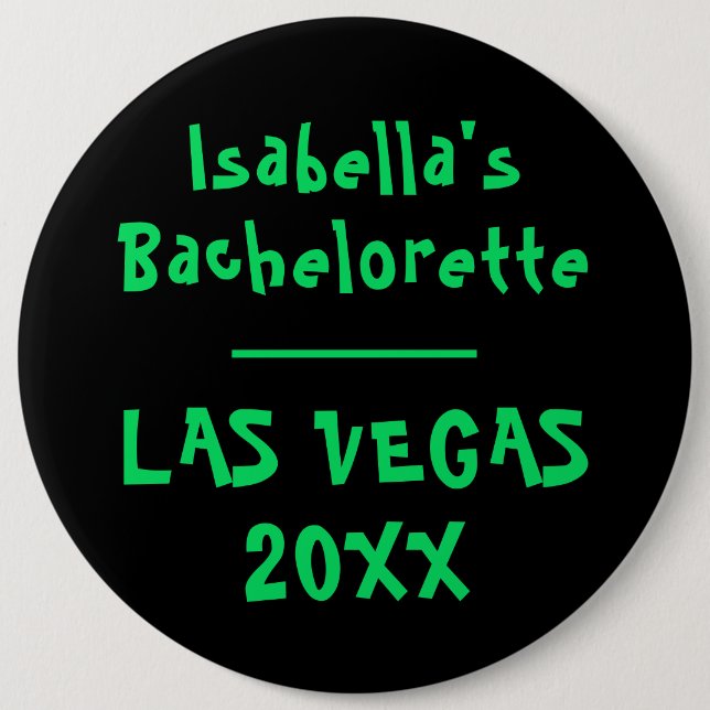 St Patricks Bachelorette in Vegas Neon Button (Vorderseite)