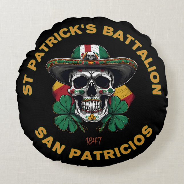 St Patricks Battalion San Patricios Irish Mexican Rundes Kissen (Vorderseite)
