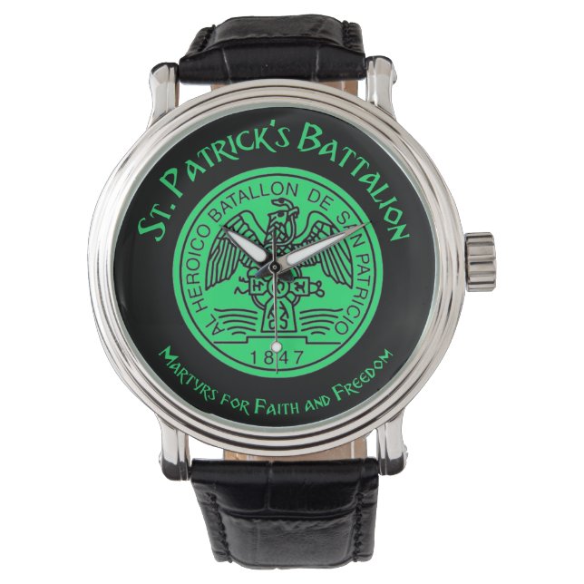 St. Patrick's Battalion San Patricios Katholik Armbanduhr (Vorderseite)