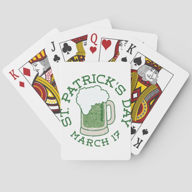 St. Patricks bedrängtes grünes Bier Spielkarten (Rückseite)