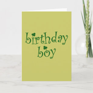 St Patrick's Birthday Boy mit Kleeblättern Karte