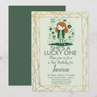 St. Patricks Birthday Girl Kleeblatt Glitzer Frame