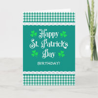 St Patrick's Birthday Kleeblatts Grüne Karos