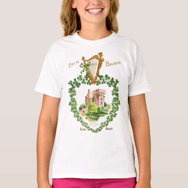 St Patrick's Blarney Castle Irish Harp of Erin T-Shirt (Vorderseite)