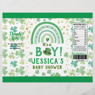 St Patrick's Boy Baby Shower Chip Bag Wrapper Flyer