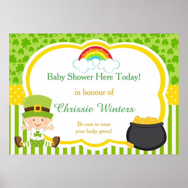 St Patricks Boy Baby Shower Poster (Vorne)