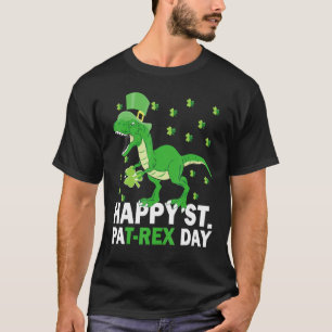 St Patricks Boys Day Pajamas T Rex Saint Dinosaur T-Shirt