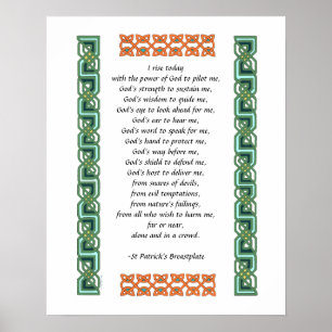 St. Patrick's Breastplate Gebet Grün keltischer Kn Poster