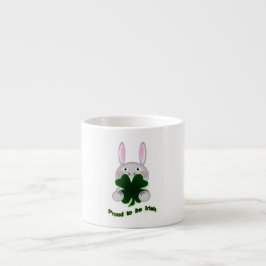 St. Patricks Bunny Proud zu irischem Kleeblatt Espressotasse