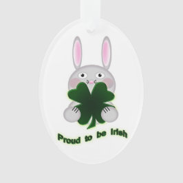 St. Patricks Bunny Proud zu irischem Kleeblatt Ornament