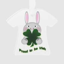 St. Patricks Bunny Proud zu irischem Kleeblatt Ornament
