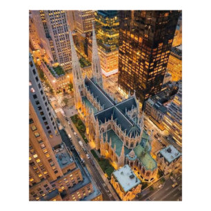 St. Patrick's Cathedral New York City Luftbild Fotodruck