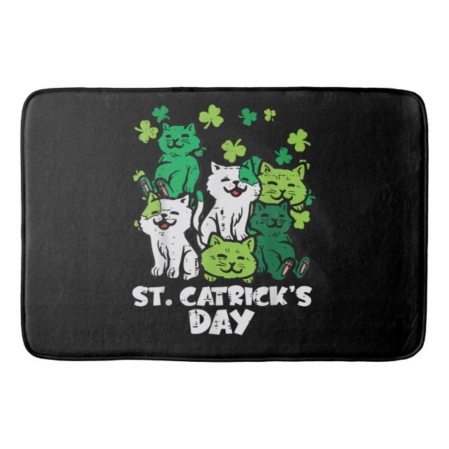 St Patricks Catricks Day Cats Saint Pattys Badematte (Vorderseite)