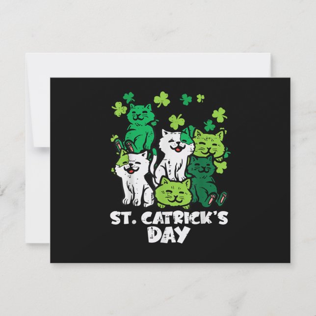 St Patricks Catricks Day Cats Saint Pattys Einladung (Vorderseite)