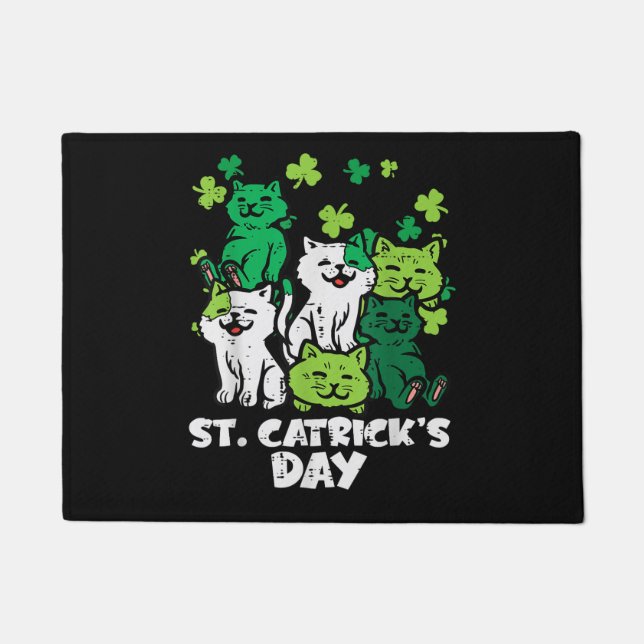 St Patricks Catricks Day Cats Saint Pattys Fußmatte (Vorderseite)