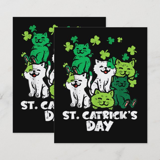 St Patricks Catricks Day Katzen Saint Pattys (Vorne/Hinten)