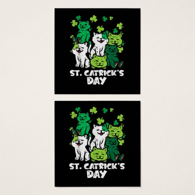 St Patricks Catricks Day Katzen Saint Pattys (Vorne & Hinten)