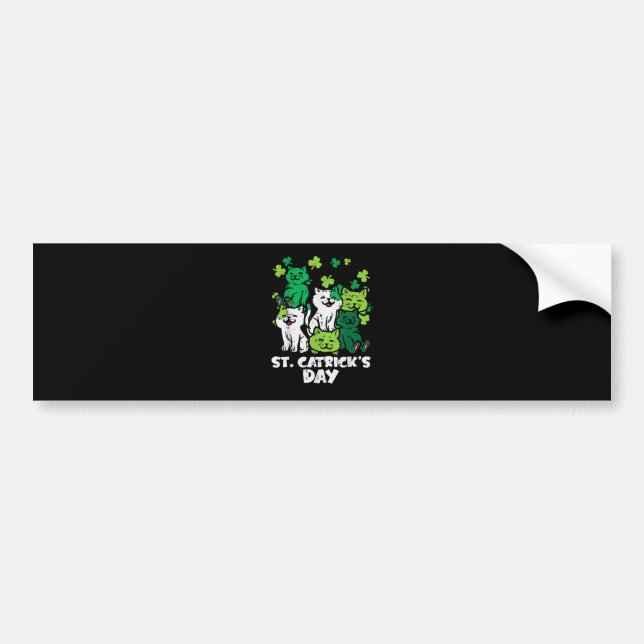 St Patricks Catricks Day Katzen Saint Pattys Autoaufkleber (Vorne)