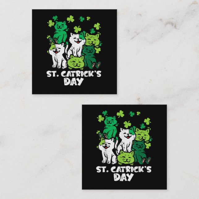 St Patricks Catricks Day Katzen Saint Pattys Begleitkarte (Vorne/Hinten)