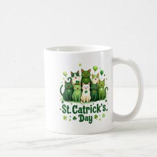 St Patricks Catricks Day Katzen Saint Pattys Fraue Kaffeetasse