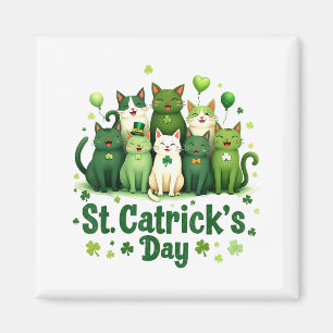 St Patricks Catricks Day Katzen Saint Pattys Fraue Magnet