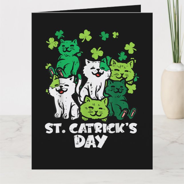 St Patricks Catricks Day Katzen Saint Pattys Karte (Vorderseite)