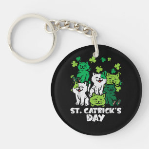 St Patricks Catricks Day Katzen Saint Pattys Schlüsselanhänger