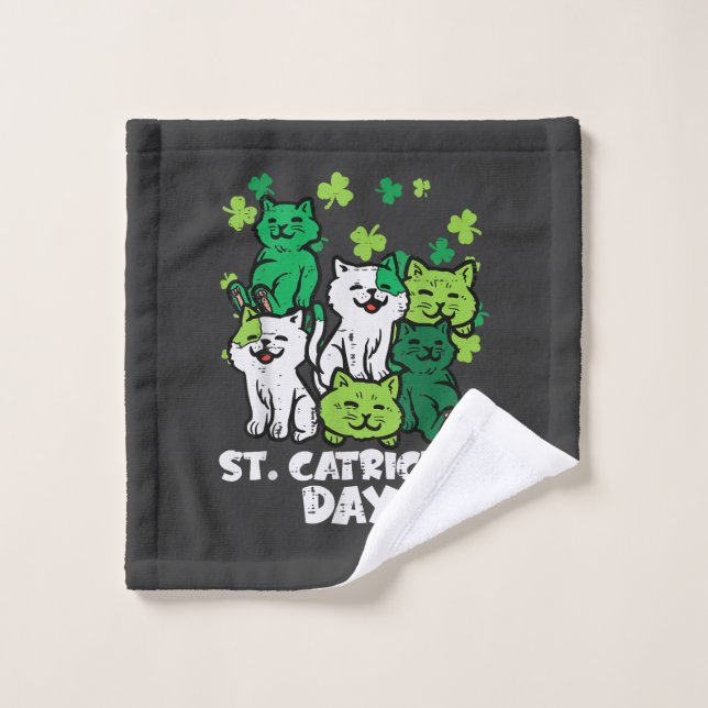 St Patricks Catricks Day Katzen Saint Pattys Waschlappen (Waschlappen)