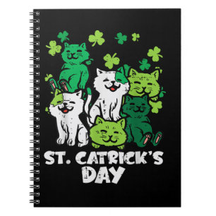 St Patricks Catricks Tag der Katzen Saint Pattys Notizblock