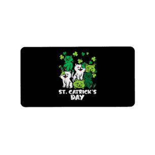 St Patricks Catricks Tag Katzen Saint Pattys Adressaufkleber