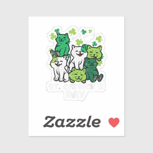 St Patricks Catricks Tag Katzen Saint Pattys Aufkleber (Blatt)