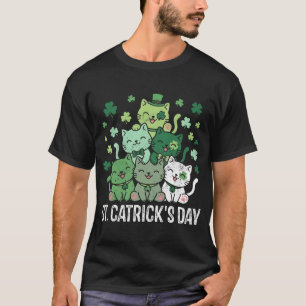 St Patricks Catricks Tag Lustige Katzen Shamrock T-Shirt