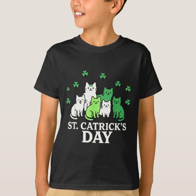 St Patricks Cattricks Tag lustige Katzen  T-Shirt (Vorderseite)
