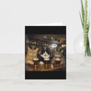St Patricks Cattricks Tag lustige Katzen trinken B Karte