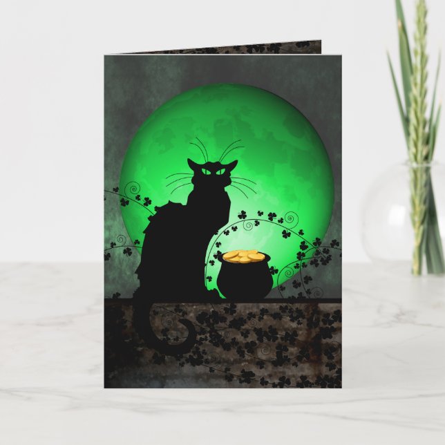 St. Patrick's Chat Noir Karte (Vorderseite)