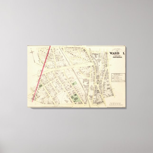 St. Patricks Church and Staat St School Atlas Leinwanddruck (Vorderseite)