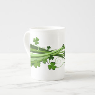 St. Patrick's Clover Bone China Tasse