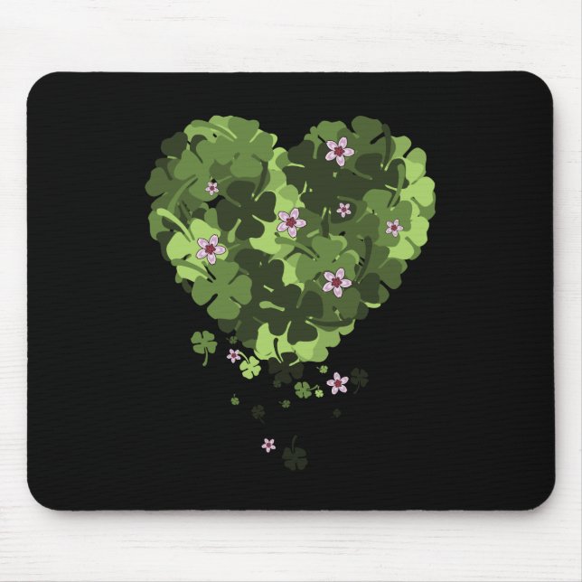 St. Patrick's Clover Heart Mousepad (Vorne)