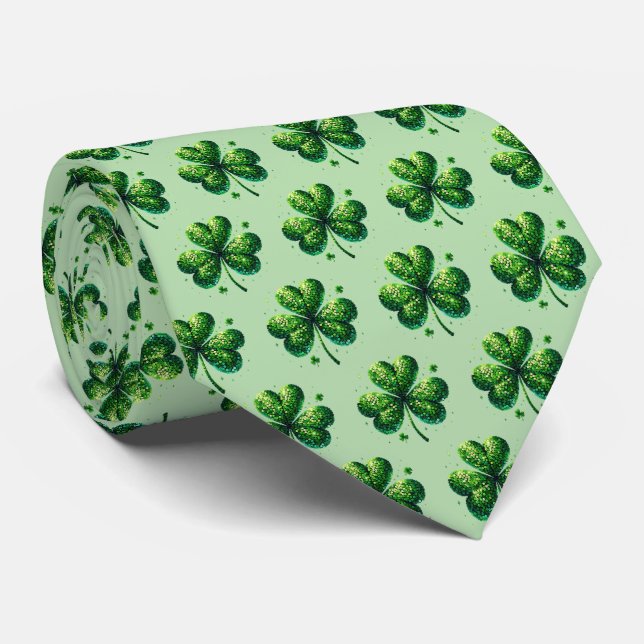 St. Patrick's Clover Herren Krawatte (Gerollt)