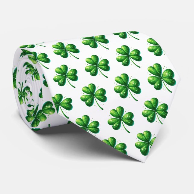 St. Patrick's Clover Herren Krawatte (Gerollt)