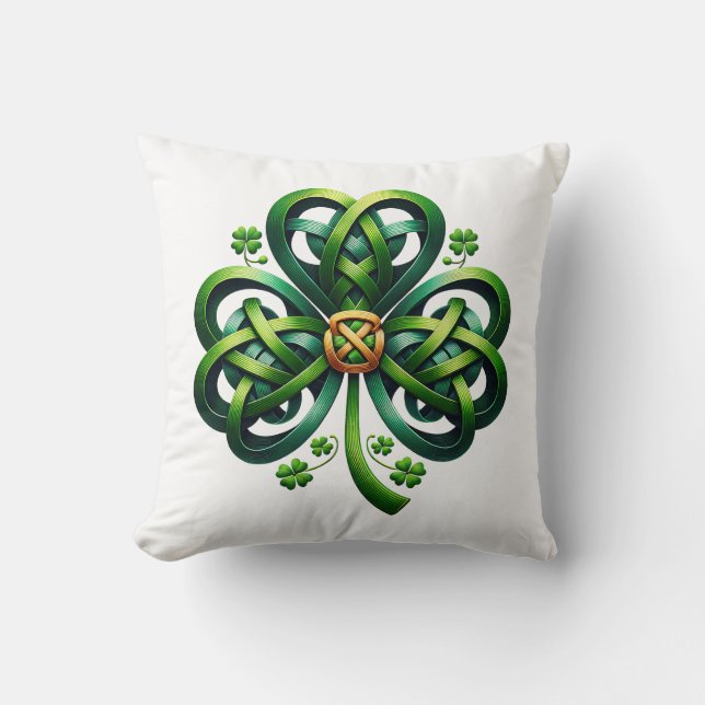 St. Patrick's Clover Kissen (Vorderseite)