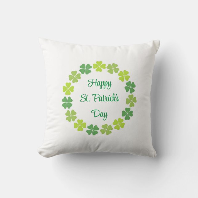 St. Patrick's Clover Kissen (Vorderseite)