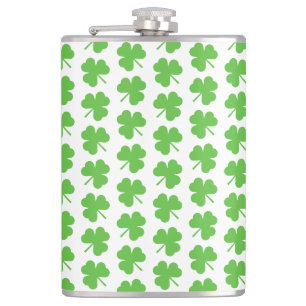 St. Patricks Clover Vinyl Wrapped Flask Flachmann