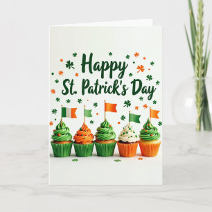 St. Patricks Cupcake Glitter-Texturkarte Karte