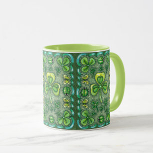 ST. PATRICK'S DACHFOLK ART KLEEBLATTS N' LADYBUGS TASSE