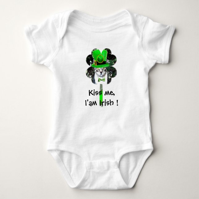 ST PATRICK'S DAKAT MIT GRÜNEM KLEBER BABY STRAMPLER (Vorderseite)