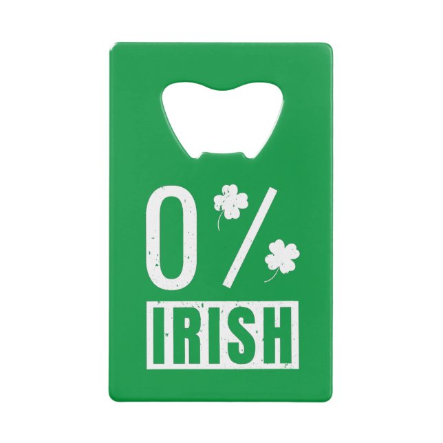 St Patrick's Day 0% Irish Vierblättriges Kleeblatt Geldbeutel Flaschenöffner (Vorderseite)