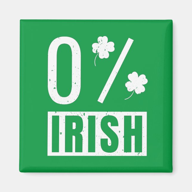 St Patrick's Day 0% Irish Vierblättriges Kleeblatt Magnet (Vorne)